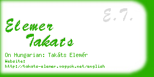elemer takats business card
